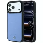 Mercedes Case Leather Mesh with Bow Line MagSafe for iPhone 18 Pro Max / 17 Pro Max blue