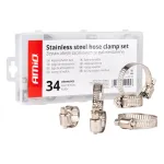 Amio Stainless steel screw clamps set 34pcs -04125