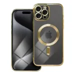 OEM Electro Mag phone case with MagSafe support for iPhone 15 Pro Max gold