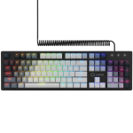 LORGAR Azar 514, wired mechanical gaming keyboard, RGB backlighting, 1,680,000 color variations, 18 modes, 104 keys, 50 million keystrokes, linear dream switches, spring cable up to 3.4m, ABS plastic+