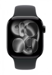 APPLE Watch Series 11, jet-black aluminum, 46mm, black sport band, size S/M