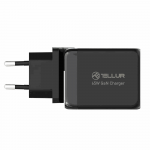 Tellur GaN 65W 3-port wall charger, 2xUSB-C + USB-A, EU,UK,US