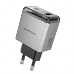 OEM Borofone BN20 travel charger | 35W | PD | USB-A, USB-C | grey