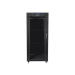 LANBERG 19" free-standing rack cabinet, 27U/800x1200 (flat pack) with glass door and LCD | FF01-8227-12BL | Black