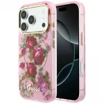 GUESS Case IML Glitter Blossom Roses for iPhone 18 Pro Max / iPhone 17 Pro Max pink