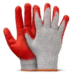 Amio Polycotton latex coated gloves 10 pcs Size 9 -04630