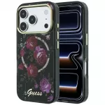 GUESS Case IML Glitter Blossom Roses MagSafe for iPhone 18 Pro Max / 17 Pro Max black
