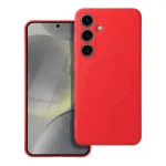OEM Silicone Mag Cover phone case with MagSafe support for Samsung Galaxy S24 (S921) red