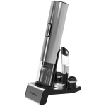 PRESTIGIO Garda, smart wine opener, aerator, vacuum stopper preserver, foil cutter, 500mAh battery, Dimensions D 17mm* H 290mm* W100 mm, silver