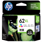 HP 62XL High Yield Original Tri-color Ink Cartridges