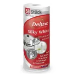 Deluxe Silky White Universal Cleaning Cloths on a Roll 25 25 cm, 50 pcs