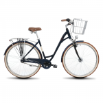 Bicycle ROMET Art Deco Lux, with front basket, blue (L)
