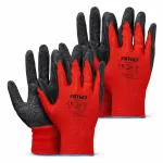 Amio PE Latex coated safety gloves 4 pcs Size 9 (2 pairs), 2121X -04636