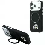 Case Karl Lagerfeld with Ring Stand 360 Karl AND Choupette Heads Pin MagSafe for iPhone 18 Pro / 17 Pr