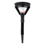 Amio Flexible black universal funnel with strainer for fuel, liquid, or water, 16 cm -04038