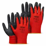 Amio PE Latex coated safety gloves 4 pcs Size 10 (2 pairs), 2121X -04637