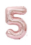 Riff 1m Folio Balloon, Number 5, Glossy Pink