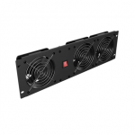 LANBERG Vertical Ventilation Panel 19" 3U for Rack with three Fans 230V | AK-1506-B | Black