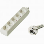 PremiumCord PP5-02 power extension, 2 m, 5 AC outlets, White