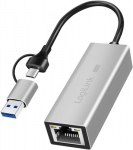 Logilink USB-A/-C to 2.5G Ethernet network adapter grey