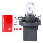 Amio Halogen bulbs T5 B8.5D 12V 8.5W BAX1.2W white 10pcs