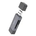 Hoco Card reader SD / TF USB A / USB C 3.0 metal gray