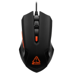 CANYON Star Raider GM-1, Optical Gaming Mouse with 6 programmable buttons, Pixart optical sensor, 4 levels of DPI and up to 3200, 3 million times key life, 1.65m PVC USB cable,rubber coating surface a