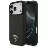 GUESS Case Croco Triangle Logo MagSafe for iPhone 18 Pro Max / 17 Pro Max black