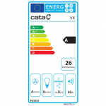 CATA Hood | VK 6000 WH | Wall Mounted | Energy Efficiency Class A | Width 60 cm | 398 m/h | Push Buttons | CSLED | White