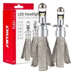Amio LED car bulbs FLEX+ series H4 lens 12V 24V 6000K Canbus -03658