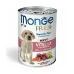 Monge Dog Fresh Puppy Chunks in Loaf Veal with Vegetables complete wet food with veal and vegetables for puppies, 400 g