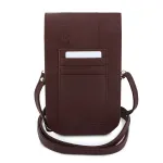 GUESS PU 4G Peony Stripe Metal Logo Phone Bag Burgundy