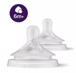 PHILIPS Avent Natural Response SCY966/02 Silicone Teats for Feeding Bottles, 6 months and up, 2 pieces