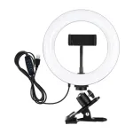 Puluz 20 cm Ring Light for Vlogging with Monitor Clip, Phone Holder, and Color Temperature Adjustment (Black)