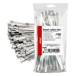 Amio Stainless steel metal clamps 4.6x200mm 100 pcs. -04321
