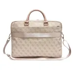 GUESS PU 4G Stripe Metal Logo Computer Bag 16" Pink