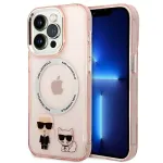 Karl Lagerfeld KLHMP14XHKCP iPhone 14 Pro Max 6.7" hard case pink | Karl AND Choupette Aluminium Magsafe