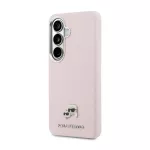 Karl Lagerfeld Grained PU Leather K AND CH Heads phone case with MagSafe support for Samsung Galaxy S26 (S942), pink