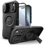 Tech-Protect Kevlar MagSafe phone case with stand and MagSafe support for Apple iPhone 17 Pro Max black