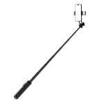 OEM Selfie stick WC12YDS 1.3m aluminum alloy telescopic tripod with dual lamp and phone holder - black