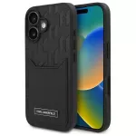 Karl Lagerfeld iPhone 16 6.1" Case, KLHCP16SPGKHPRPK, Black, Hard Cardslots, Monogram