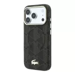 Lacoste PVC Semi Wrap Blend Embossed phone case with MagSafe support for iPhone 18 Pro Max brown