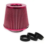 Amio Car Air Conical Filter red, universal, 3 mounting adapters -01042