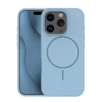 TFO Silicone Thin Mag phone case with MagSafe support for iPhone 16e blue