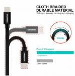 Swissten Textile Quick Charge 3.1 USB-C 0.2M, Green