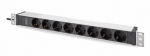 Digitus Aluminum profile power strip, 2 meters, 1U, black