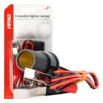 Amio Cigarette lighter socket adapter with crocodile clips 12V 24V 100cm -03804