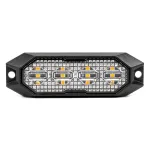 Amio Slim Amber Grill Mount Flash Light 4x3W LED R65 R10 12/24V IP6K9K -03929