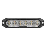 Amio Slim Amber Grill Mount Flash Light 6x3W LED R65 R10 12/24V IP6K9K -03930