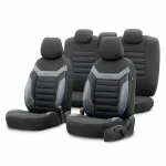 OTOM Car seat covers set INDIVIDUAL 203 BLACK/BLUE 3-ZIP